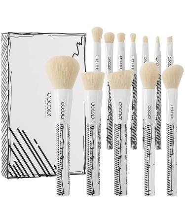 Docolor Makeup Brushes 12Pcs Comic 2D Makeup Brush Set Premium Synthetic  Kabuki Brush Cosmetics Foundation Concealers Powder Blush Blending Face Eye  Shadows White Brush Sets 12 Piece