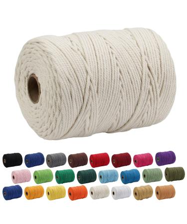 Macrame Cord 4mm x 328Yards(984Feet),Natural Cotton Macrame Rope - 3  Strands Twisted Macrame Cotton Cord for Wall Hanging, Plant Hangers,  Crafts, Gift Wrapping and Wedding Decorations 