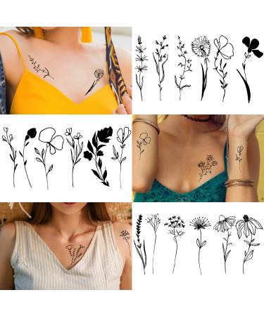 Amazon.com : Womaha Flower Series 20 Sheets Color Temporary Tattoos for  Women and Girls Fake Tattoo Stickers : Beauty & Personal Care
