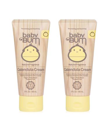Sun Bum Baby Bum Calendula Cream | Moisturizing Anti-Inflammatory & Antibacterial Cream to Soothe Eczema & Rashes| Natural Fragrance | Gluten Free & Vegan | 3 fl oz | 2 Pack Pack of 1