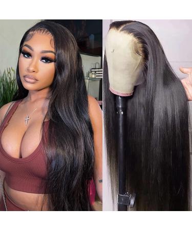 30 Inch Straight Lace Front Wigs Human Hair 4x4 Closure Wigs Human