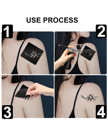 Floral Airbrush Stencils for Temporary tattoo, reusable (2)