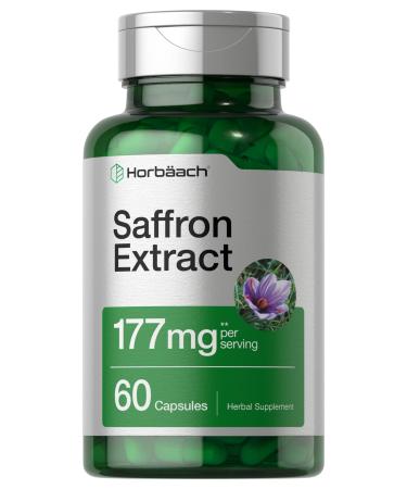 Saffron Extract Capsules | 177 mg 60 Count | Non-GMO, Gluten Free Supplement | by Horbaach