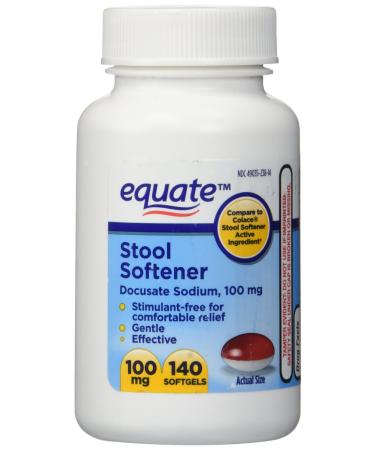 Equate - Stool Softener 100 mg, 140 Capsules (Compare to Colace) (1)
