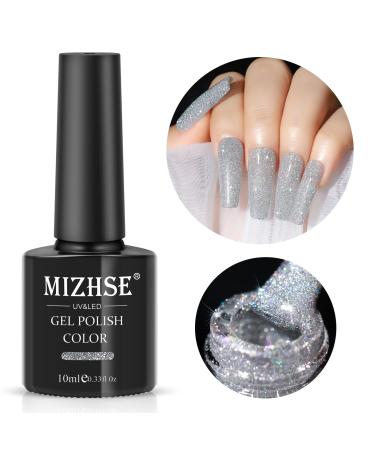 MIZHSE Reflective Glitter Cat Eye Gel Nail Polish 7ml, Sparkly Diamond  Cateye Soak Off Gel Polish Magnetic Manicure Set for Nail Art Salon 12Pcs