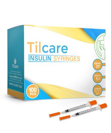 Tilcare Ultra Fine Insulin Syringes with Needle 31 G 1 cc 8mm 5/16