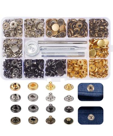 Pearl Snaps Fasteners Kit,10m Prong Ring Snaps for Western Shirt Clothes  Popper Studs(5 Color x 10 Sets)