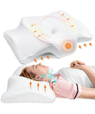 Side Sleeper Pillow for Neck Pain Relief, Odorless Memory Foam
