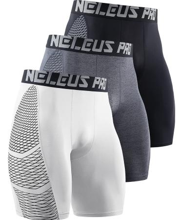 NELEUS Men's 3 Pack Compression Shorts Medium 047# 3 Pack:black