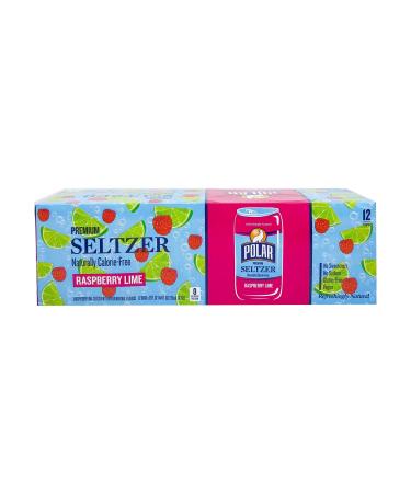 Polar Seltzer Raspberry Lime, 12 fl oz (Pack of 12)