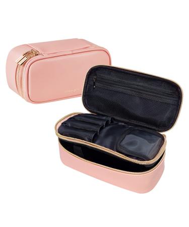 ROWNYEON Travel Makeup Bag Cute Organizer Bag Makeup Bag with Brush  Organizer Bow-knot Handle Portable Waterproof Toiletry Pouch Make up Case -  PINK