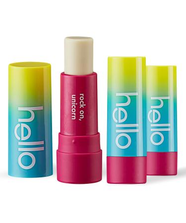 Hello Unicorn Lip Balm Pack for Chapped Lips Bubble Gum Flavored Lip Balm Moisturizing Vegan Lip Balm with Coconut Oil and Olive Oil No Beeswax No Petrolatum No Parabens 3 Pack 0.15 OZ Tubes Bubble Gum 3 Count (Pa...