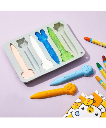 6 Cavity 3D Crayon Silicone Mold Pencil Pen Chocolate Cake Mould Teething  Stick