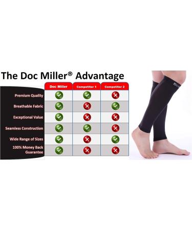Doc Miller Calf Compression Sleeve Women and Men- 20-30 mmHg - 2