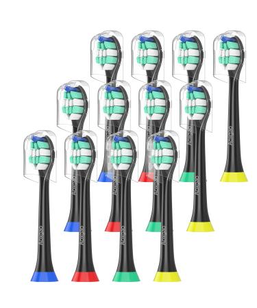 Aoxgao Replacement Toothbrush Heads Compatible with Phillips Sonicare 12 Pack Electric Brush Heads for DiamondClean FlexCare Healthy White Platinum EasyClean Gum Health Black 12