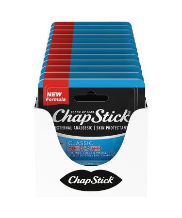 ChapStick Classic Medicated Lip Balm Tubes  Chapped Lips Treatment and Skin Protectant - 0.15x12 Oz