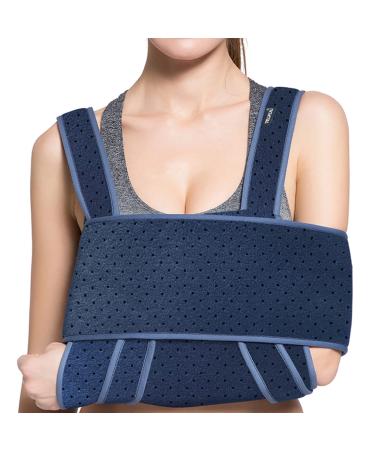 Velpeau Arm Sling Shoulder Immobilizer - Can Be Used During Sleep - Rotator Cuff Support Brace - Adjustable Medical Sling for Broken & Fractured Bones  Dislocation  Sprains  Strains & Tears (Large) Large (Pack of 1)