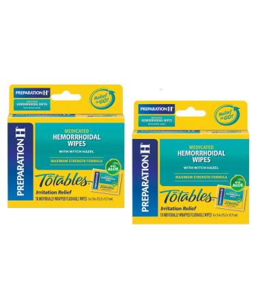 Preparation H Flushable Medicated Hemorrhoid Wipes, Maximum Strength Relief  with Witch Hazel, Pouch(48 Count)