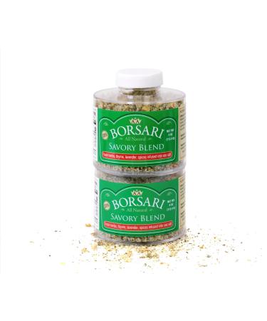 Borsari Seasoned Salt 2-Shaker Gift Set - Savory Seasoning Blend - Gluten Free Gourmet Seasonings For Steak, Fish, Poultry, & More - (4oz Shaker Bottles) Pack of 2 (4oz)