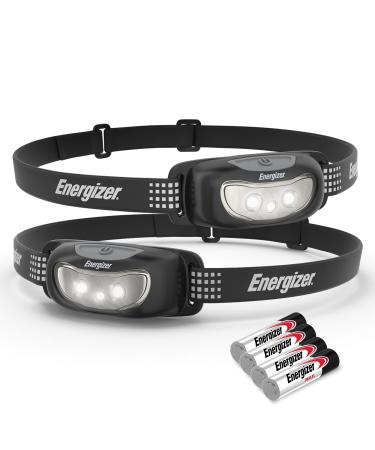 ENERGIZER LED Headlamp (2-Pack) Universal+, IPX4 Water Resistant Headlamps, High-Performance Head Light for Outdoors, Camping, Running, Storm, Survival, (Batteries Included)