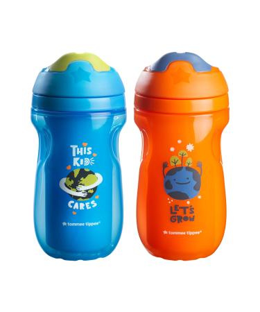 Tommee Tippee Insulated Non-Spill Straw Cup, 12m+ Toddler Training Drinking  Bottle, 100% Leak Proof, Sporty Carry Handle, 9oz, Blue, 1 Pack 