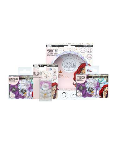 invisibobble Disney Princess Ariel 10-PIece Gift Set - Spiral Hair Tie  HairHalo Headband  Sprunchie Hair Accessories for Girls