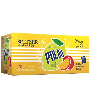 Polar Beverage Mango Limeade Seltzer'ade, 12 fl oz.(Pack of 8)