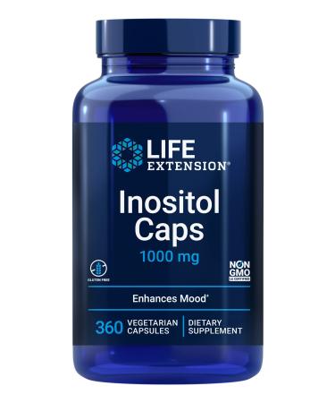 Life Extension Inositol Caps 1000 mg - Myo-inositol Supplement Pills - Gluten-Free, Non-GMO, Vegetarian - 360 Capsules