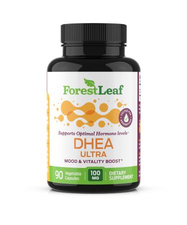 Forest Leaf - DHEA 100mg Daily Hormone Supplement for Women & Men - Pure DHEA Pills to Support Healthy Metabolism, Mood, Physical Performance, Brain, Immune Function & Energy - 90 Veg Capsules