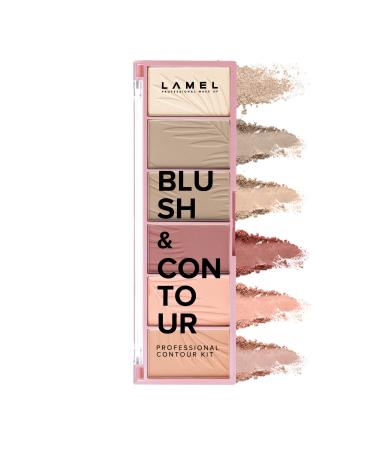 LAMEL Six Colors Blush  Contour & Highlighter Face Palette  All-in-One Everyday Makeup Kit -   03