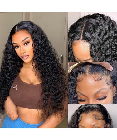 Water Wave Human Hair Bob Wigs for Black Women 13x5x1 Short Curly Lace  Front Wigs Human