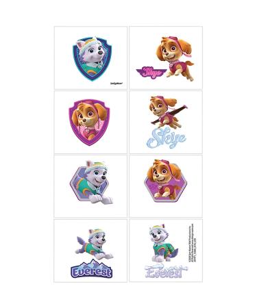 Amscan 397471 Paw Patrol Girls Temporary Tattoos Birthday Party Favors Supplies  Multicolor  2 x 1.75  8 Ct.