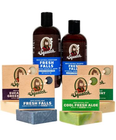 Dr. Squatch Men's Natural Deodorant 6-Pack Variety Bundle - Fresh Falls,  Pine Tar, and Wood Barrel Bourbon - Odor-Squatching and Aluminum-Free, 2.65  oz., 6-Pack