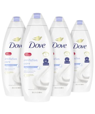 Dove Irritation Care Body Wash For Sensitive Skin and Eczema-Prone Skin Fragrance Free and Sulfate Free Ultra-Moisturizing for Dry, Itchy Skin 22 oz 4 Count