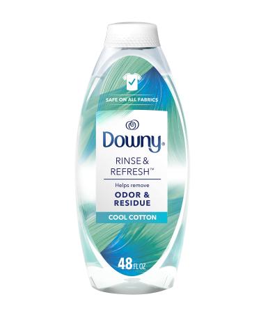 Downy Rinse & Refresh Laundry Odor Remover And Fabric Softener, Cool Cotton, 48 Fl Oz, Safe On All Fabrics, Gentle On Skin, He Compatible Odor Eliminating Rinse 48oz