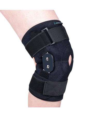 Plus Size Knee Brace for Women & Men Hinged Knee Brace with Side Stabilizers Adjustable Open Patella Knee Brace for Arthritis Pain and Support,Meniscus Tear,ACL,MCL,Injury Recovery,Pain Relief,Rodilleras para Dolor de Rodi…