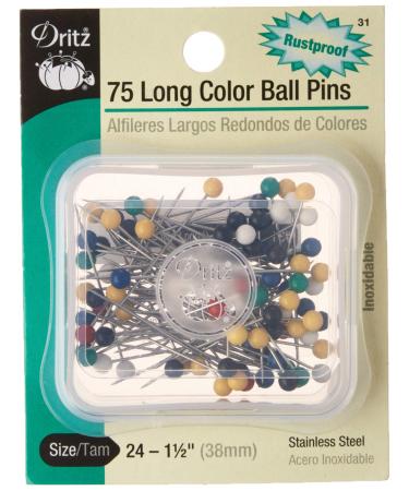  Dritz 31 Color Ball Pins, Long, 1-1/2-Inch (75-Count