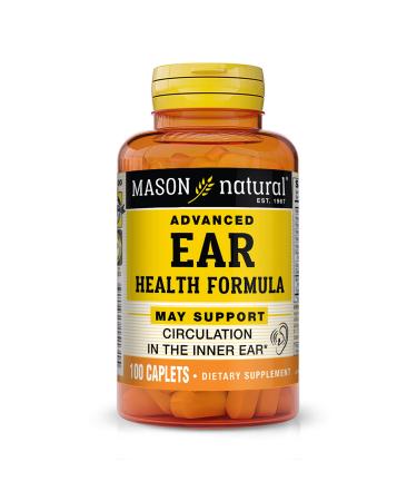 MASON NATURAL Advanced Ear Health Formula - Supports Healthy Circulation in The Inner Ear  Ringing Ears Relief  100 Caplets