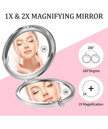 Portable Folding Mirror, Double-sided Mini Makeup Mirror