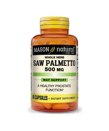 MASON NATURAL Saw Palmetto 500 mg - Promotes Healthy Prostate Function DHT Blocker May Relieve Urinary Frequency Issues 90 Capsules