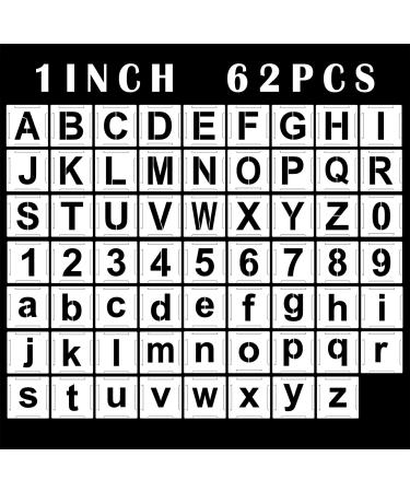 Letter Stencils Interlocking Stencils 4 Inch, 62Pcs Numbers Stencils  Reusable Alphabet Stencils Templates for Painting on Wood, Wall, Fabric,  Rock
