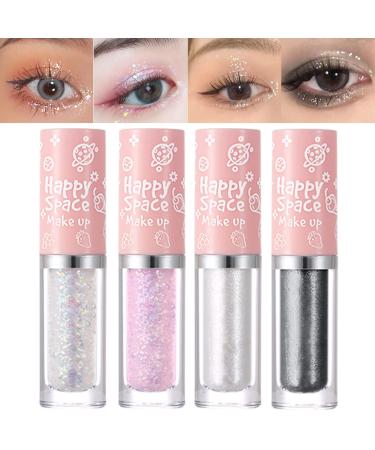 Erinde 8PCS Liquid Glitter Eyeshadow Makeup Shimmer Metallic