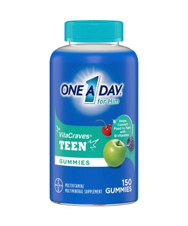 ONE A DAY Teen for Him Multivitamin Gummies  Gummy Multivitamins with Vitamin A  C  D  E and Zinc for Immune Health Support  Physical Energy & More  150 Count Unflavored 150 Count (Pack of 1)