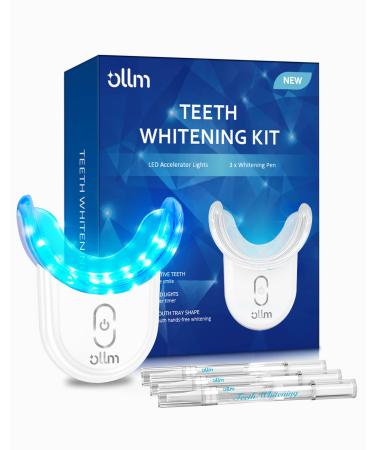 Teeth Whitening Kit Gel Pen Strips - Hydrogen Carbamide Peroxide for Sensitive Teeth Gum Braces Care 32X LED Light Tooth Whitener Professional Oral Beauty Dental Tools with 2 Mouth Tray