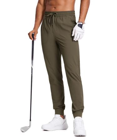 CRZ YOGA Men's Stretch Golf Pants - 31/33/35 Slim Fit Stretch Waterproof  Outdoor Thick Golf Work Pant with Pockets 34W x 33L Ink Gray