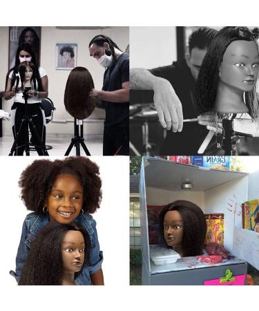 LuAiJa 100% Real Hair Mannequin Head Hairdresser Training Head