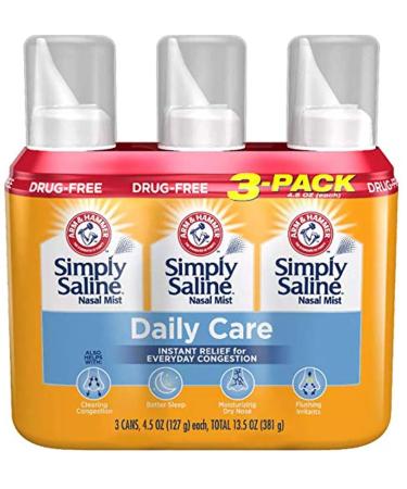  Simply Saline Plus Nighttime Formula Nasal Mist Eucalyptus  Extra Strength 4.25 oz (Pack of 7) : Health & Household