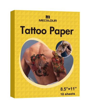 MECOLOUR Printable Temporary Tattoo Paper for LASER Printer,8.5X11 10  Sheets, DIY Image Transfer Decal Paper for Skin