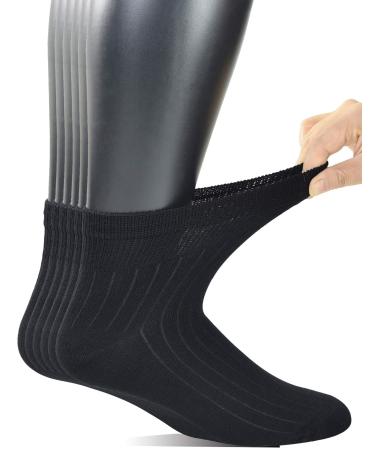 Yomandamor Men's Bamboo Over The Calf Diabetic Socks 4 Pairs Pack Size:10-13