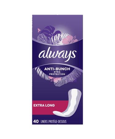 Always Xtra Protection Daily Panty Liners, Long, 40 Count (Pack of 1)